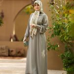 پیراهن عربی مدل هما رنگ زمینه سبز کد: AB21004