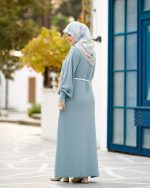 پیراهن عربی مدل هما رنگ زمینه آبی کد: AB21003