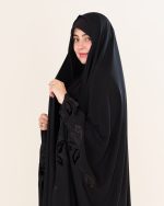 چادر عربی اصیل گلدوزی طرح پروانه مخمل با پارچه ندا کد CH222075 - تصویر 2