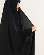 چادر عربی اصیل گلدوزی طرح پروانه مخمل با پارچه ندا کد CH222075 - تصویر 4