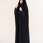 چادر عربی اصیل گلدوزی طرح  زنبق با پارچه ندا کد CH222076