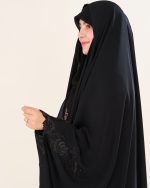 چادر عربی اصیل گلدوزی طرح  زنبق با پارچه ندا کد CH222076 - تصویر 5