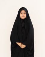 چادر عربی اصیل ساده دخترانه با پارچه کرپ کره اصل کد CH224038 - تصویر 5