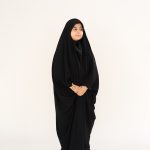 چادر عربی اصیل ساده دخترانه با پارچه کرپ کره اصل کد CH224038