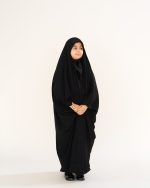 چادر عربی اصیل ساده دخترانه با پارچه کرپ کره اصل کد CH224038