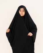 چادر عربی اصیل ساده دخترانه با پارچه کرپ کره اصل کد CH224038 - تصویر 4