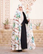 چادر رنگی سنتي زمینه سفيد طرح باغ رضوان 1 كد CH315070 - تصویر 4