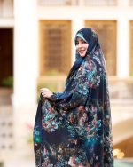 چادر رنگی سنتي زمینه سبز باغ رضوان 2 كد CH315074 - تصویر 2