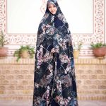 چادر رنگی سنتي زمینه مشکی آبی باغ رضوان3 كد CH315078