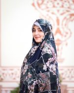 چادر رنگی سنتي زمینه مشکی آبی باغ رضوان3 كد CH315078 - تصویر 3