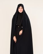 چادر سنتی ساده زنانه با پارچه کرپ قجری کره اصل کد CH322046 - تصویر 5