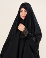چادر عربی اصیل كار شده طرح سیمین با پارچه ندا کد CH422039 - تصویر 2