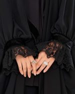 چادر عربی اصیل كار شده طرح سیمین با پارچه ندا کد CH422039 - تصویر 3
