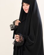 چادر عربی اصیل کار شده طرح ژاله با پارچه ندا کد CH422055 - تصویر 2