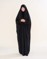 چادر عربی اصیل کار شده طرح غزل با پارچه ندا کد CH422056 - تصویر 3