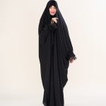 چادر عربی اصیل کار شده طرح غزل با پارچه ندا کد CH422056