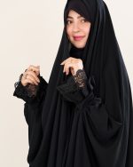 چادر عربي اصيل  كار شده دخترانه طرح حنانه با پارچه ندا  کد CH422057 - تصویر 12