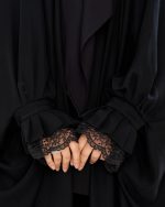 چادر عربي اصيل  كار شده دخترانه طرح حنانه با پارچه ندا  کد CH422057 - تصویر 7