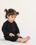 دشداشه عربی بدون یقه مشکی آستین بلند مچ دار پسرانه کد PB12086 - تصویر 10