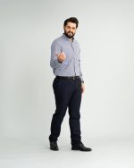 پیراهن تترون یقه دیپلمات کلاسیک چهارخانه ریز کد PC12069 - تصویر 3