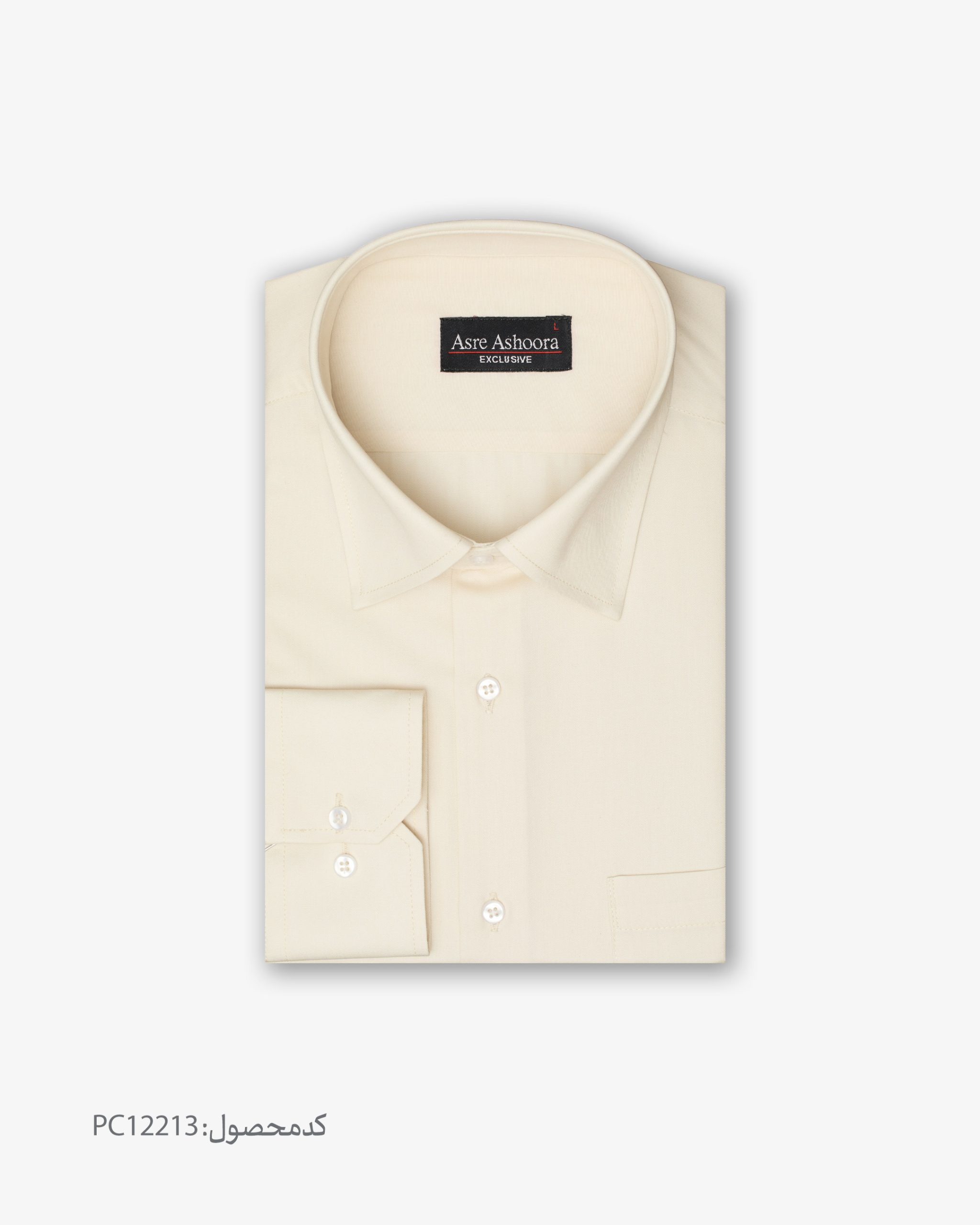 PC12213---web پیراهن تترون یقه انگلیسی کلاسیک ساده نباتی کد PC12213 - تصویر 1