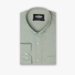 پیراهن تترون یقه انگلیسی کلاسیک ساده زمینه سبز کد PC12285